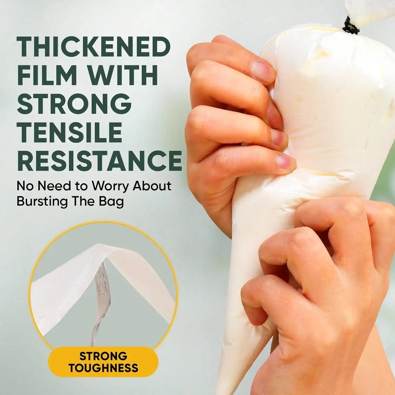 100 Pcs Disposable Pastry Piping Bags 12" Tipless Extra Thick Non-Slip Design Great for Icing Cake Decorating Frosting Baking